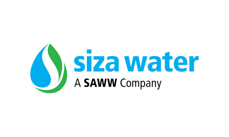 Siza Water logo with company tagline